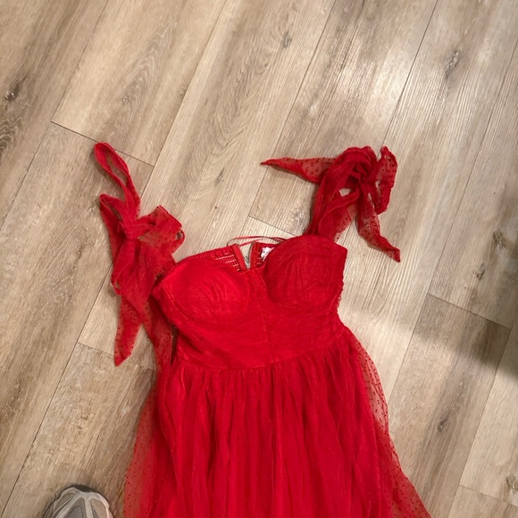 Anthropologie Mable Vibrant Red Strapless Maxi Dress - Picture 3 of 5